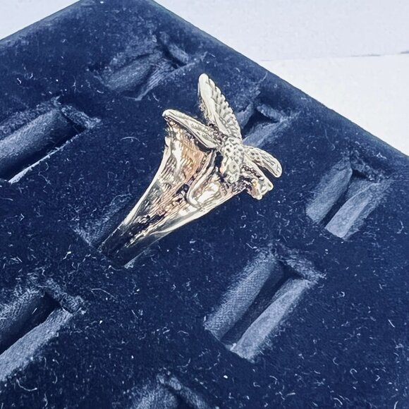 Vintage 18k HGE Men's Flying Eagle Ring (R415) - Picture 3 of 8